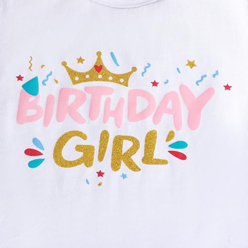 Image of LYSMuch Girls Birthday Outfit Birthday Girls Shirt Princess Tutu Tulle Skirt
