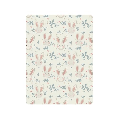 Drap de lit bébé coton blanc de qualité supérieure avec imprimé délicat de lapin - 3