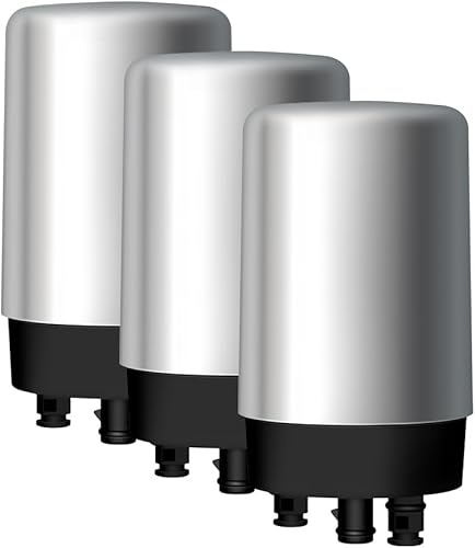 AQUA CREST Cartucho de filtro para grifos sin BPA, repuesto para filtro de grifo Brita - Cromo (paquete de 3)