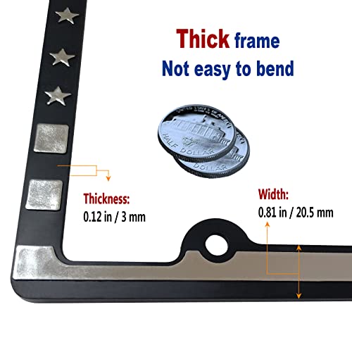 Bgmvfk American Flag License Plate Frames 2 Pack Usa Black Flag Car Tag Holder Patriotic Truck Plastic Cover With Screws And Rattle Proof Pads #TOP2