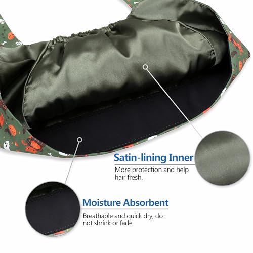 Image of Adjustable Scrub Cap with Button, Satin-Lined Cotton Scrub Hat Sweatband, Elastic Working Hat Unisex, One Size