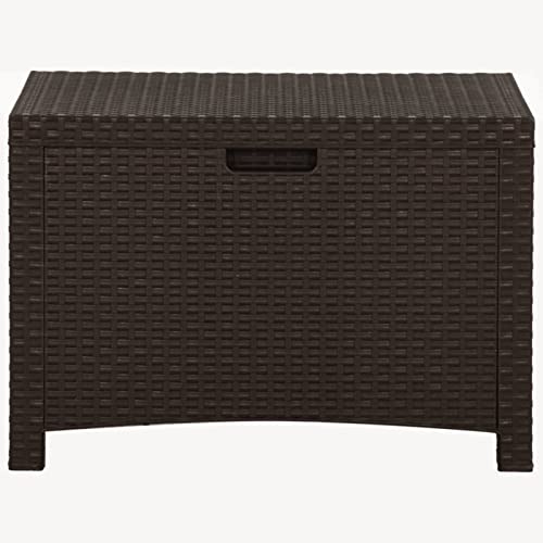 BULANED Garten-Aufbewahrungsbox, Gartenbox, Auflagenbox, Kissenbox, Outdoor Schrank, Box Für Gartenauflagen, Balkon Box, 60x54x41 cm PP Rattan Braun – Bild 4