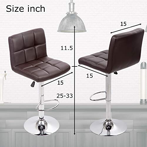 Bestoffice Counter Height Bar Stools Set Of 2 Bar Chairs Counter Height Adjustable Swivel Stool With Back Pu Leather Kitchen Counter Stools Dining Chairs Home Bar #TOP6