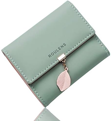 Roulens Women's PU Leather Wallet Long Zipper Wallet with Leaf Pe...