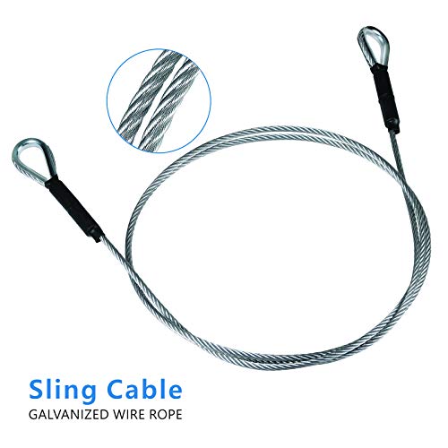 Zip Line Sling Cable, Wire Rope, 8/11/14 Foot, 3/16In (14 Foot) #TOP2