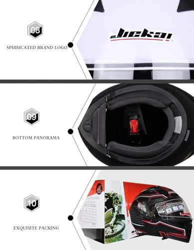 Casque de course approuvé ECE avec double miroir intégré - 6