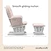 Storkcraft Premium Hoop Glider & Ottoman (White/Pink) — GREENGUARD Gold Certified Nursery Glider, Solid Wood Craftsmanship, Smooth-Gliding Nursery Chair and Ottoman, Award-Winning