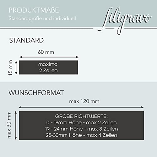 2 Stk Klingelschild selbstklebend - MADE IN GERMANY - Namensschild mit Gravur - Schild für Haustür und Briefkasten - Briefkastenschild wetterfest, Kunststoff – Bild 5