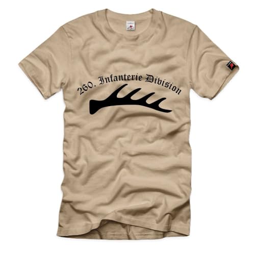 T-Shirt Infanterie 260 Division emblème geweih beige XXL
