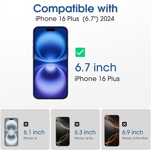 Image of amFilm OneTouch for iPhone 16 Plus Privacy Screen Protector 6.7'' 2024 | 30s Auto-Alignment, Bubble Free, Tempered Glass, 28 Anti Spy, Shatterproof, Camera Lens Protector 2+2 Pack (16-6.7'')