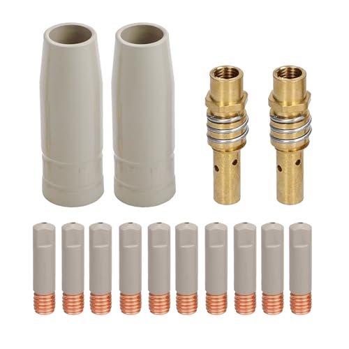 14Pcs 15Ak New Coating Protection Nozzle Set,Non-Stick Welding Slag Airless Gas Nozzle Tip Holder for Mig(0.8MM)
