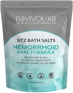 Sitz Bath Salts for Hemorrhoids, Hemorrhoid Formula. 20 All-Natural Soothing Ingredients. USA Made by ReVIVOL-XR.