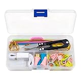 GKINIKG Knitting Tools Set with Storage Case – Knitting & Crochet Accessories for Sewing, Repair and DIY Craft Projects, Includes Scissors, Stitch Markers, Needles & Ruler
