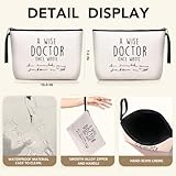Doctor Gifts for Women, Thank You Appreciation Doctor Gifts. Funny Doctor Birthday Gifts, Christmas, Medical Graduation Gifts for Women Funny Makeup Bag-A Wise Doctor Once Wrote
