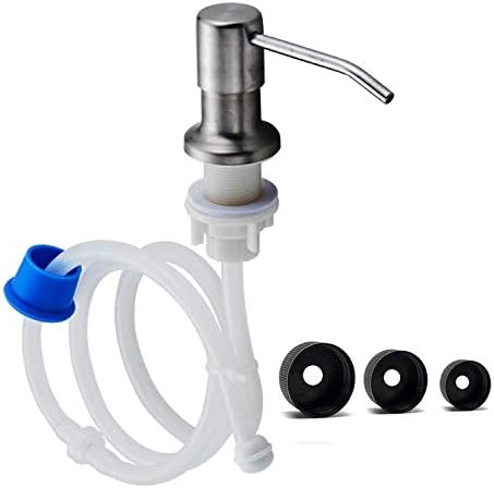 Soap Dispenser for Kitchen Sink Built in Countertop Soap Dispenser Pump Head with 46" Extension Tube Kit (Silver)