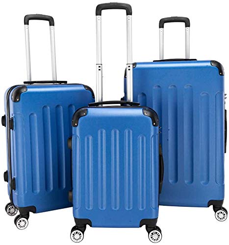 Luggage 3 Piece Set, Portable ABS Durable Trolley Suitcase Spinner Hardshell Lightweight Luggage 20