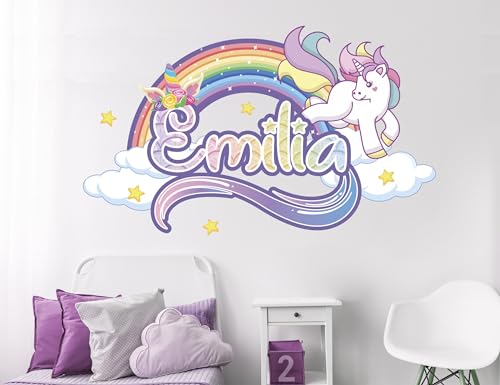 Vinilo decorativo unicornio personalizado para habitación infantil miniatura 5