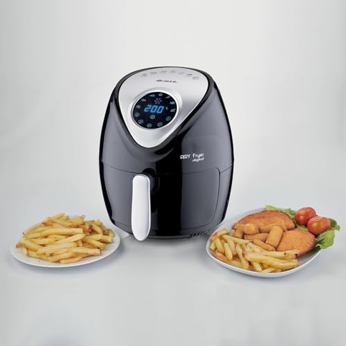 Ariete Friteuse Digital 4616, Friteuse à Air 3.5L, Minuteur 60 Minutes, Ecran LCD et Tactile avec 7 Modes de Cuisson, Température Maximale 200°C, 1300W, Noir
