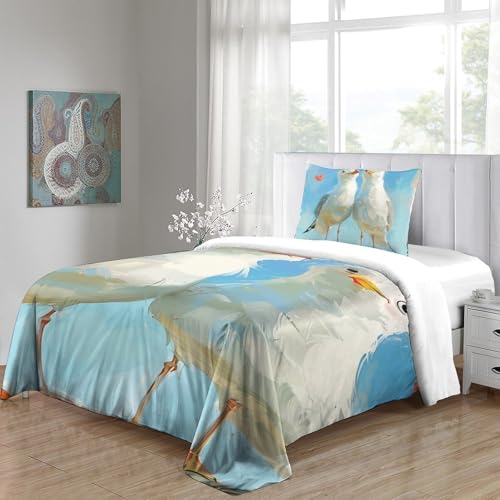 Ensemble de literie la mouette respirant housse de couette microfibre super douce 135x200 cm