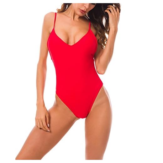heekpek Damen Bikini Badeanzug High Cut Rückenfrei Bodysuit Thong Monokini Schwimmanzug Push up String Tanga Einteiliger Badeanzug