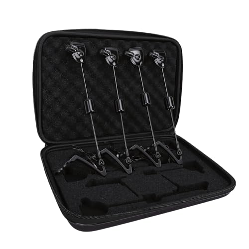 Alarma de picadura de pesca de carpa con 4 indicadores LED y bolsa
