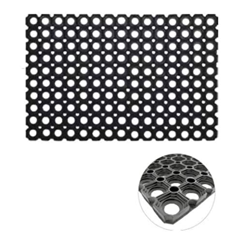 Zerbino In Gomma Evideco Per Esterni – Antiscivolo E Resistente, Geometrico, 60x40 Cm, Colore Nero