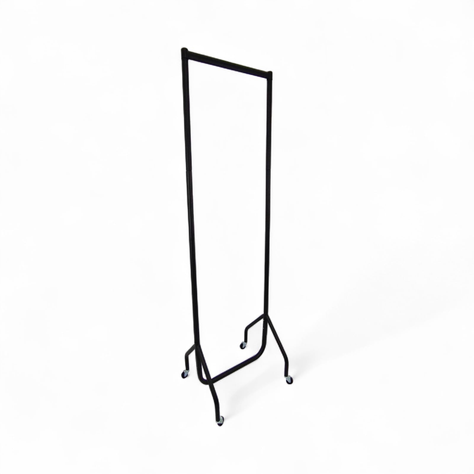Shoplines Supplies Black 2Ft Wide X 7Ft High Heavy-Duty Clothes Rail Industrial Grade Steel Garment Rack With Wheels Easy Assembly, Portable Storage Or Display Stand