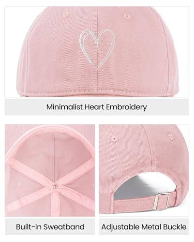 Image of American Trends Womens Baseball Caps Cute Heart Dad Hat, Adjustable Cotton Unisex Cap for Workout, Golf & Everyday Wear