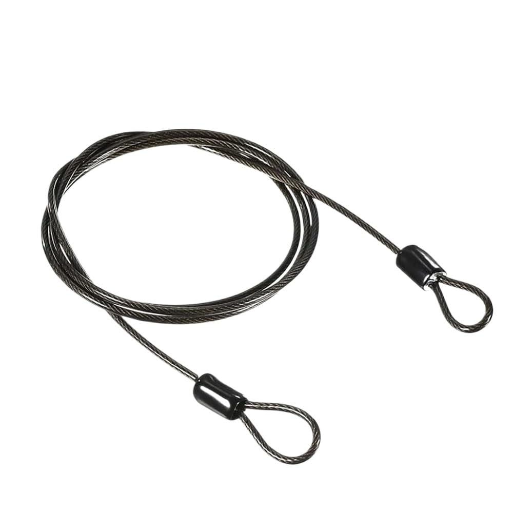 Yinxi Cavo Rivestito in PVC Nero Spesso 2mm 0.3/0.4/0.5/1/1.5/2M Cavo Metallico in Acciaio Inossidabile 304 Filo Centrale per Blocco Bagagli con Doppio Anello (Color : Black-6pcs, Size : 2M)