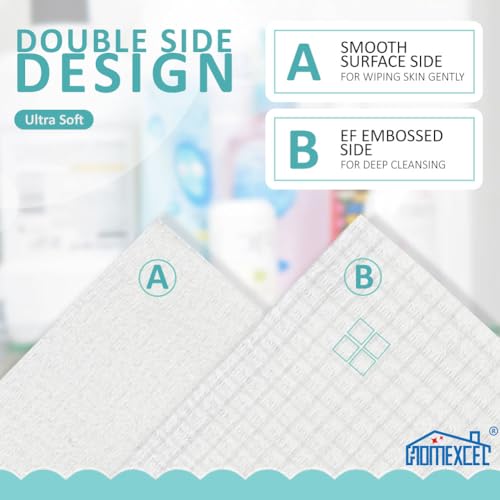 Image of HOMEXCEL Face Towels, Disposable Face Towelette Ultra Soft & Absorbent