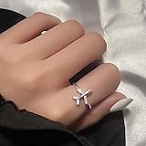Aircraft Ring S925 Sterling Silver CZ Simulated Diamond Open Adjustable Ring for Women Teen Girls Best Gifts for Stewardess Flight Attendants Pilots Mothers Day Gifts