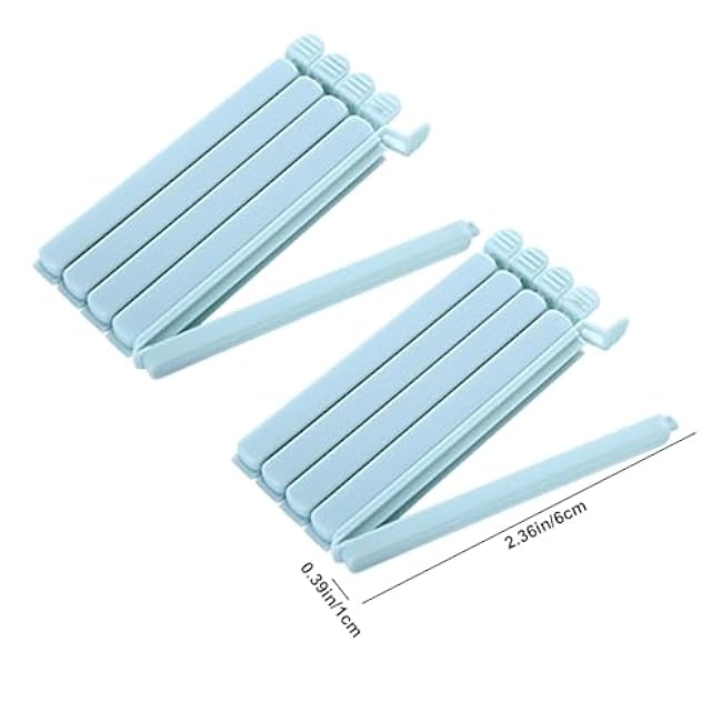10 Pack Bag Clips, Sealing Clips, Plastic Clip for Food Packages, Reusable Chip Bag Clips, Easy Lock Design, Food-Grade, for Kitchen, Home, Food and Snack Storage - 2.36 X 0.39 Inch
