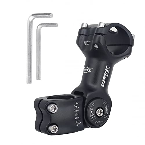 BSSOK Fahrradvorbau 31,8mm/25,4mm Verstellbarer Fahrrad Vorbau 90mm/110mm/130mm MTB Gabelschaft Extender 0~60 Degree Cover