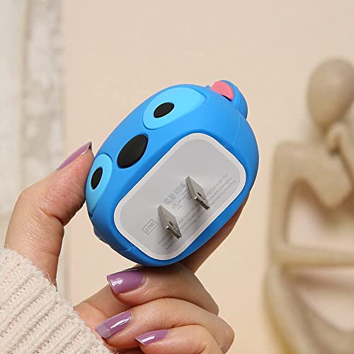 Image of ABRALE Cartoon 3D Design Protective Case for 18W 20W iPhone 14 13 12 11 Pro Max Fast Charging Cable Adapter Charger, Cute Cartoon Lightning Data Cable Case for iPhone Charger Stevens