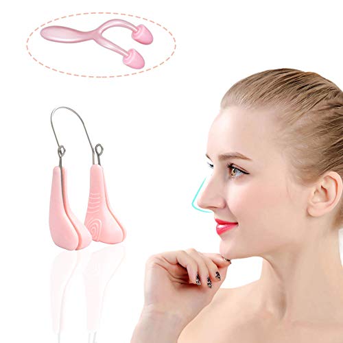 Nose Shaper Clip, Nose Up Lifting Tool for Wide Crooked Nose to be a Nose Smaller, Soft Safety Help Perfect Your Nose Contour, Silicone Nose Clip for Men and Women Daily Use(PINK)