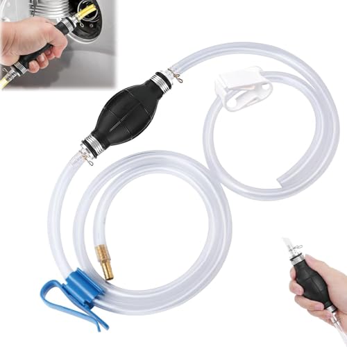 DqiUnaX Benzinpumpe, Handpumpe Mit 2M Schlauch, Universal Kraftstoff-Siphonpumpe Tragbare Handpumpe Benzin Vakuumpumpe Für Benzin, Gas, Öl, Kraftstoff, Benzin, Diesel, Flüssigkeit, Wasser, Aquarium