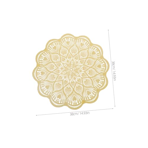 Sets de table ronds en PVC dîner robuste anti-tache effet dentelle - 3