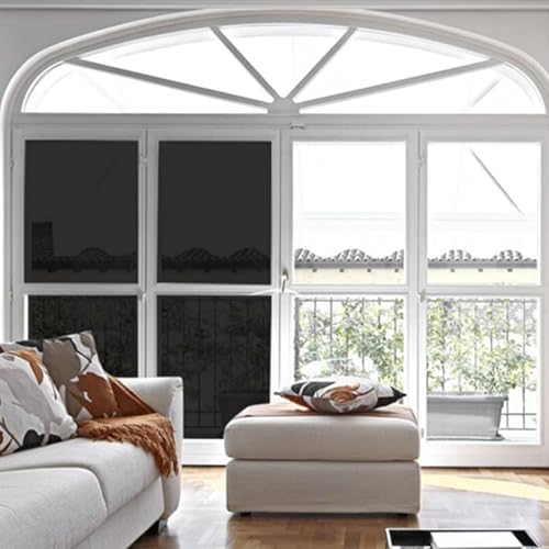 Image of WALLFLY Window Black Film, Light Privacy Sun Control Glass Film| Tint for Home Solar Film Heat Control Window Film Office and Home Privacy for Smooth Glass Film (20 X 80) inch, Peel and Stick