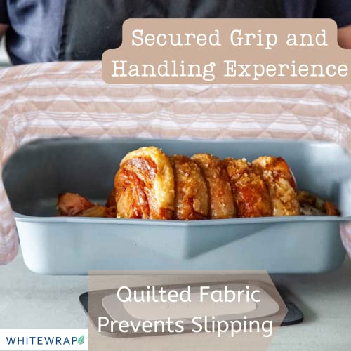 Whitewrap Quilted Double Oven Mitt | 35”X7.5”| Heat Resistant Oven Gloves To Protect Hands And Arms| Cooking Gloves | Bbq, Cooking, Baking, Grilling, Microwave | Handling Hot Pots And Pans | Brown #TOP4