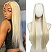 Clip in Hair Extension Blonde Straight Long Thick Full Head One Piece U shape 24" 0.37lb 170g Synthetic Hairpiece For Women Natural Real Hair Piece Japan High Temperature Fiber(UH16#613)