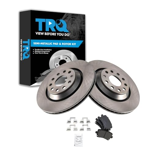 Image of TRQ Rear Brake Pad and Rotor Set Semi Metallic