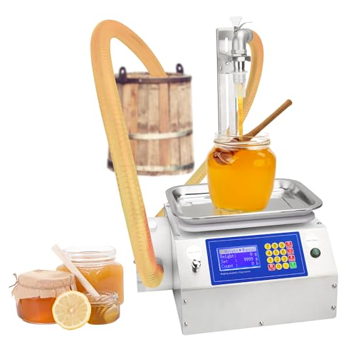 Automatic Viscous Liquid Filling Machine, 20ml-10000ml Adjustable, Quantitative Bottle Filling Machine for Honey-Paste-Lotion-Grease-Cream, 0.5% Filling Accuracy, Stainless Steel, Digital Control