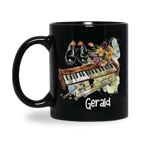 Marimba With Colorful Keys Design Mug, Customized Name Marimba Ceramic Cup, Personalized Musical Instrument Coffee Mug, Custom Marimba Black Cup 11oz 15oz, Gift For Boyfriend