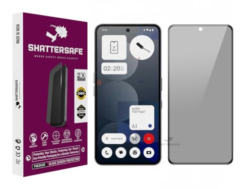 Image of Anti-Spy Privacy Tempered Glass Compatible For Nothing Phone 3a Pro /Phone 3a [Pack of 1]. Anti-Scratch, Edge-to-Edge Protection With Easy Installation Kit & Case Friendly Fit.