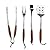 Schmidt Brothers - BBQ Bonded Teak 4 Piece Grill Set, Full-Forged Stainless Steel Grilling Utensils Including Spatula, Fork, Basting Brush, and Tongs with All Wood Handles