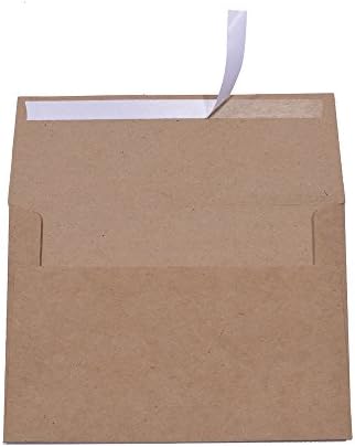 100 Pack, Brown Kraft Paper 4 x 6 Envelopes A6 - for 4x6 Cards| Self Seal| Perfect for Weddings, Invitations, Baby Shower, Handmade,Stationery for General, Office | 6.5 x 4.75 Inches (A6)