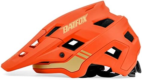 BATFOX Bike Helmet Mountain Bike Helmets for Youth Kids 8-14 Women MTB Specialized Bicycle Cycling BMX Bike Helmet(Orange,M(50-55CM))