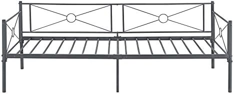 5. Bild von [en.casa] Metallbett Alvesta 90x200 cm mit Kopf- und Fußteil Tagesbett mit Lattenrost Jugendbett Gästebett Stahlrahmen Dunkelgrau