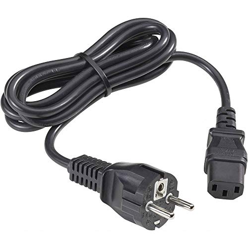 Goobay 50098 Cavo Alimentazione, Nero, 2m Lunghezza del Cavo