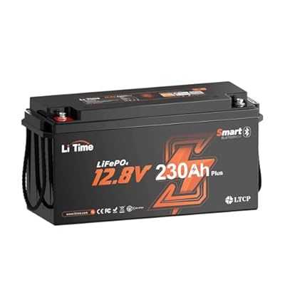 Litime 12V 230Ah Bluetooth Lithium RV Battery, Low Temp Cutoff Protection, Built-in 200A BMS, Max 2944Wh Energy, LiFePO4 Battery Perfect for RV, Trolling Motor, Off Grid, Backup Power